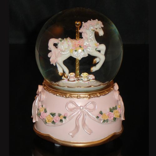 Pink Carousel Horse Globe 15047