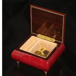 Italian Jewelry Box Double Heart Wine Red 17CC opened no cover