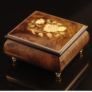 Italian Jewelry Box Burl Walnut 17CF