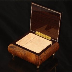 Italian Jewelry Box Burl Walnut 17CF opened