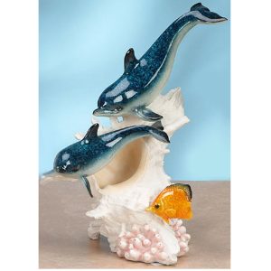 2 Dolphins on Conch Shell
