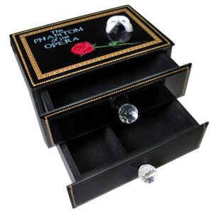 Phantom 2 Drawer Musical Jewelry Box open view
