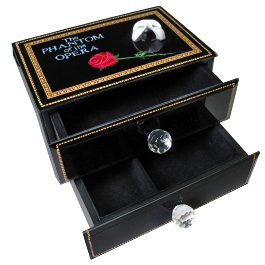 Phantom 2 Drawer Musical Jewelry Box open view