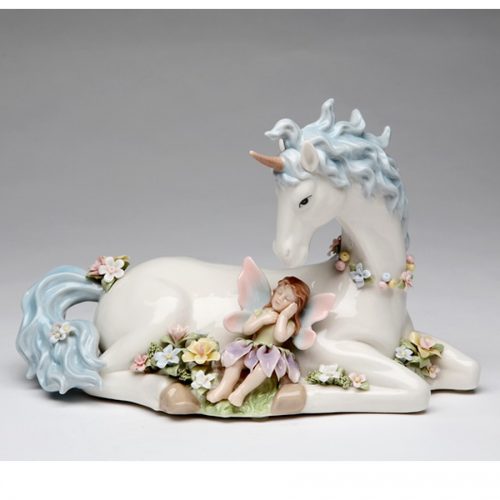 Porcelain musical Unicorn and Fairy