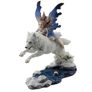 Leaf of Faith Fairy riding White Wolf