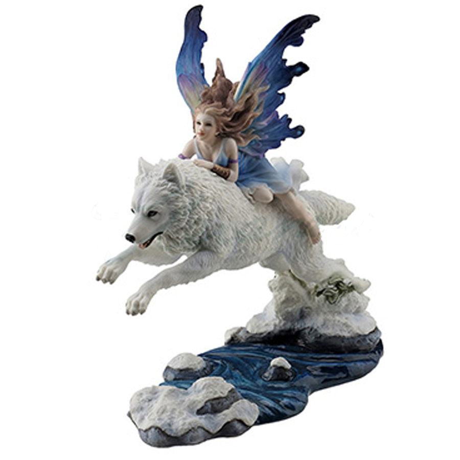 Leaf of Faith Fairy riding White Wolf
