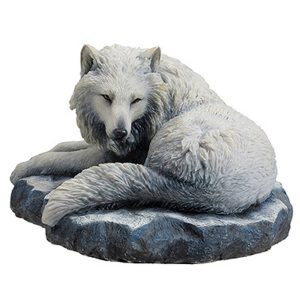 Guardian of the North wolf figurine front view