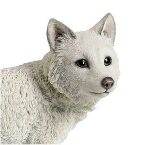White Wolf Cub Figurine close up