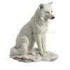 White Wolf sitting in snow figurine