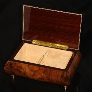 Italian Jewelry Box Walnut 04A opened