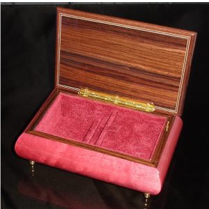 Italian Jewelry Box Wine Red 04A opened