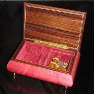 Italian Jewelry Box Wine Red 04A opened no cover