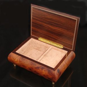 Italian Jewelry Box Dark Elm 2462 opened