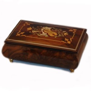 30 Note Italian Inlay Burl Walnut Musical  Box