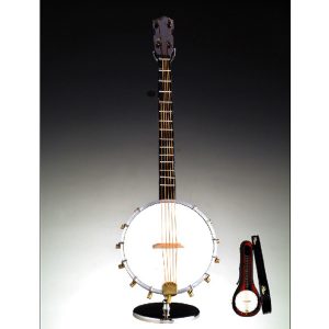 Miniature Banjo with stand and case