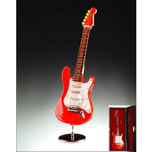 Minaiture Red Electric Guitar with stand and case