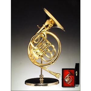 Miniature French Horn with stand and case BRO4H