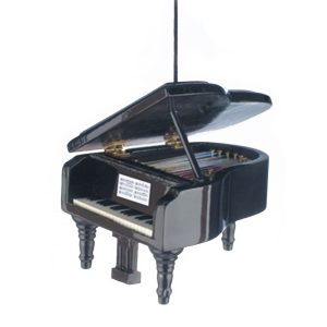 Miniature black Grand Piano Ornament