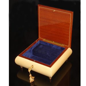 Italian Jewelry Box opened White with Menorah