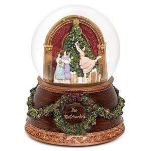 Nutcracker Ballet globe with vintage style base