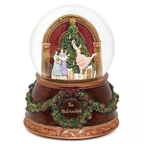 Nutcracker Ballet globe with vintage style base