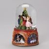Nutcracker musical globe with rotating figures inside and Russian art on the base