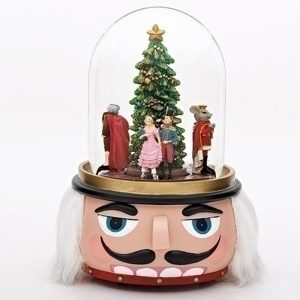 Nutcracker musical globe rotating characters inside and with nutcracker head for a base