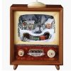 Train musical, lighted Retro TV close up