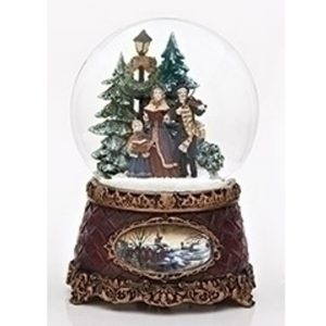 Carolers musical water globe with vintage base