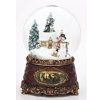 Snowman and children musical snow globe with vintage base