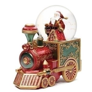 Santa Water Globe in a colorful musical Train