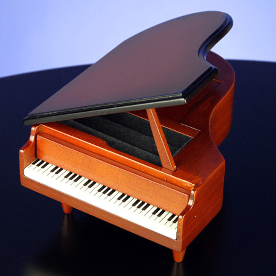 Wooden Grand Piano Musical Ring Box The Music Box Company