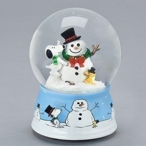 Snoopy-Woodstock-Snowman-Snow-Globe
