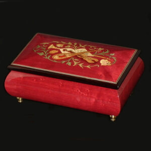 Italian-Inlay-Musical-Jewelry-Box-Wine-Red