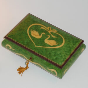 Italian-Inlay-Swans-and-Heart-Green-top-view