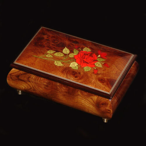 Italian-Inlay-Musical-Jewelry-Box-Red-Rose-Elm