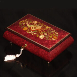 Italian-Inlay-Musical-Jewelry Box-Magenta