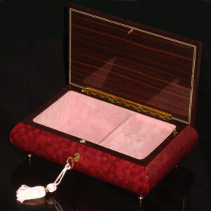 Italian-Inlay-Musical-Jewelry Box-Magenta-open