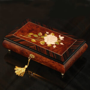 Italian-Inlay-Musical-Jewelry-Box-White-Rose-Olmo