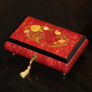 Italian-Inlay-Musical-Jewelry-Box-Wine-Red