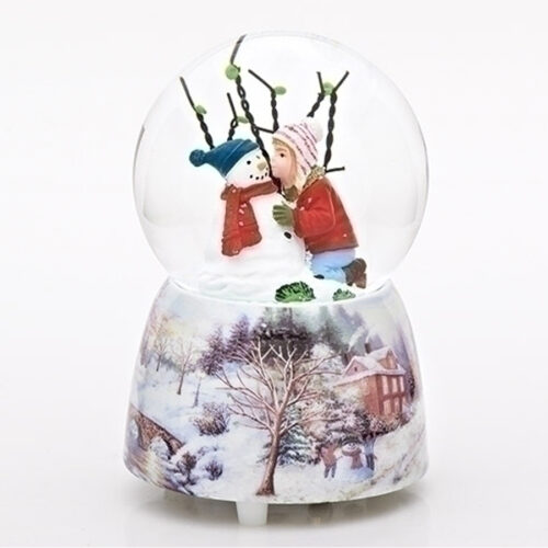 Child-Kissing-Snowman-Snow-Globe