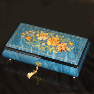 Italian Inlay Jewelry Box Blue