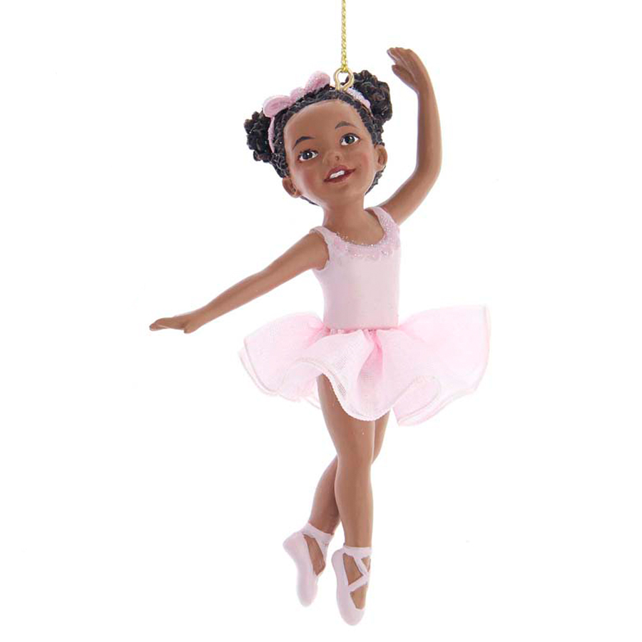 African American Ballerina Ornament-B | The Music Box Company