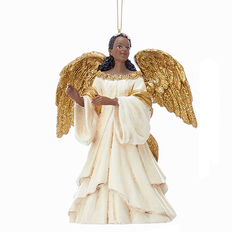 African American Angel Ornament A The Music Box Company