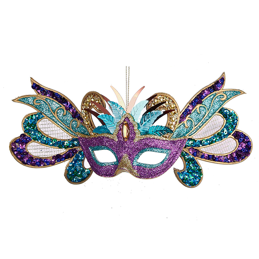 Peacock-Mask-Purple-Ornament