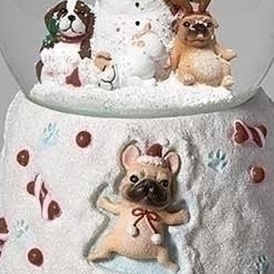 Snowman-Puppies-Globe-close