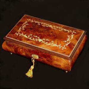 Italian Inlay Musical Jewelry Box Elm
