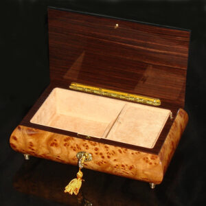 Italian Inlay music box -Elm-open
