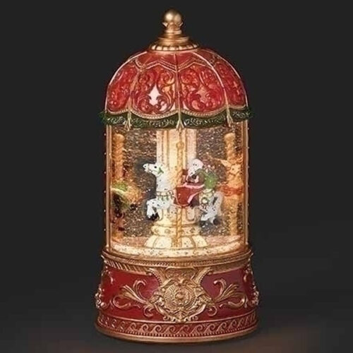 Santa-Reindeer-Carousel-Globe