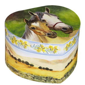 Horses - Heart Musical Jewelry Box